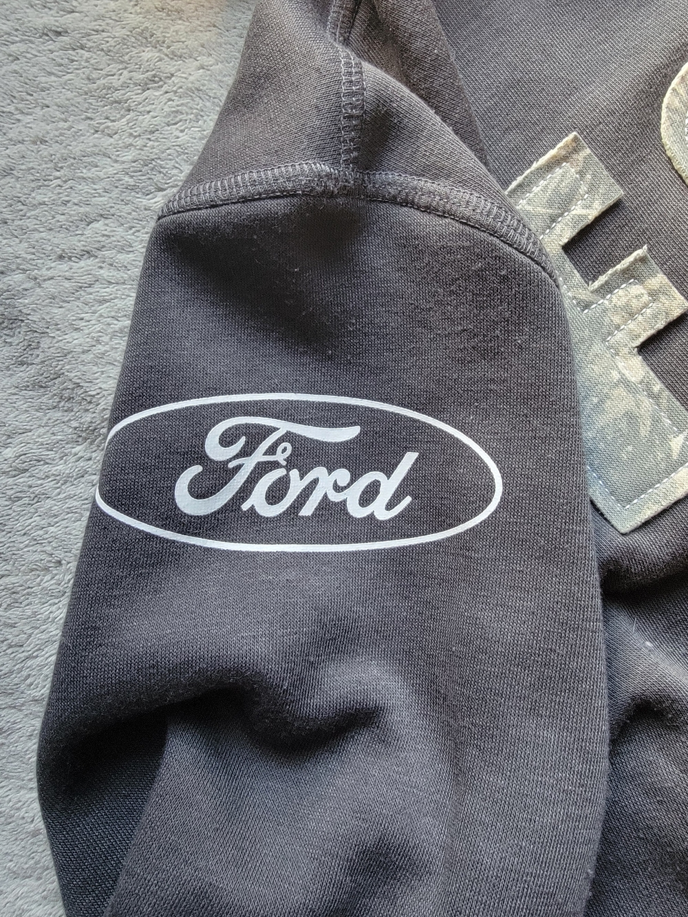Ford Black Hooded Zip-Up Jacket with Ford Patch - Picture 2 of 5